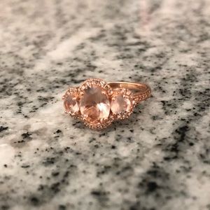 Morganite engagement ring 14k rose-gold